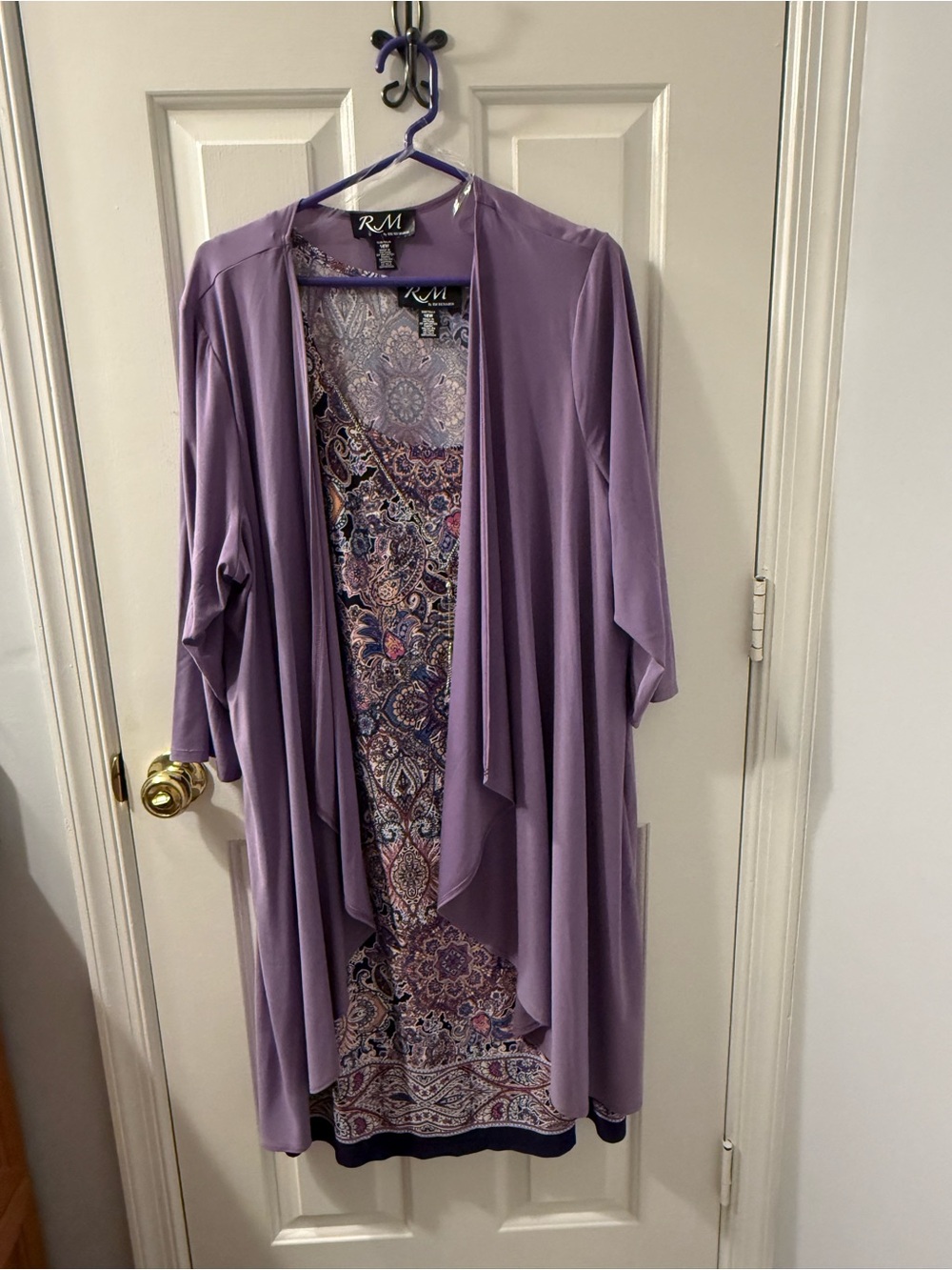 RM Lavender Layered Dress with Paisley Print